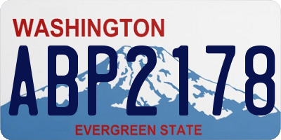 WA license plate ABP2178