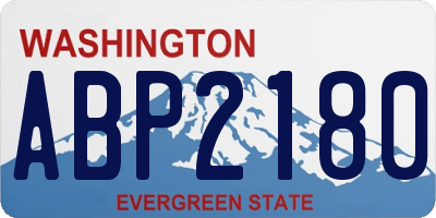 WA license plate ABP2180