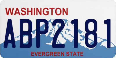 WA license plate ABP2181