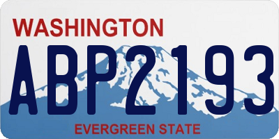 WA license plate ABP2193