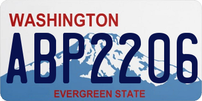 WA license plate ABP2206