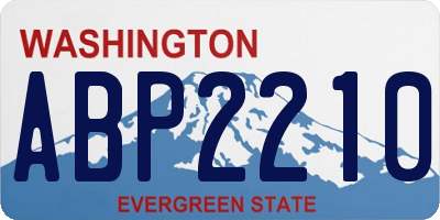 WA license plate ABP2210