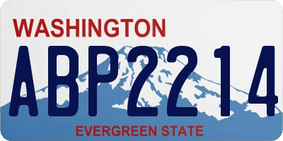 WA license plate ABP2214