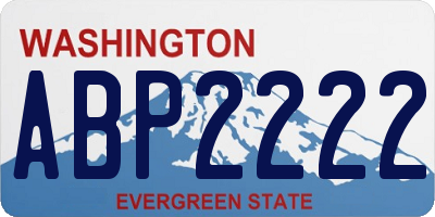 WA license plate ABP2222