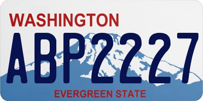 WA license plate ABP2227