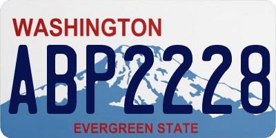 WA license plate ABP2228