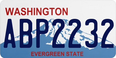 WA license plate ABP2232