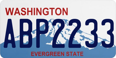 WA license plate ABP2233