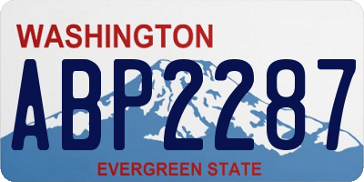 WA license plate ABP2287