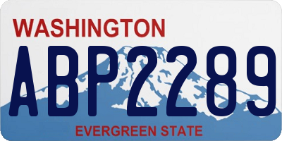 WA license plate ABP2289
