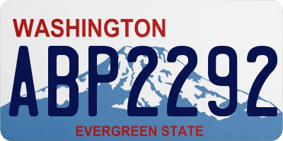 WA license plate ABP2292