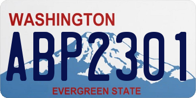 WA license plate ABP2301