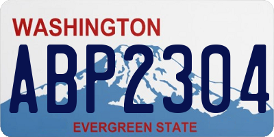 WA license plate ABP2304