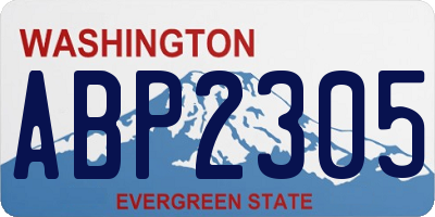 WA license plate ABP2305