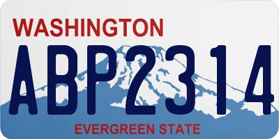 WA license plate ABP2314
