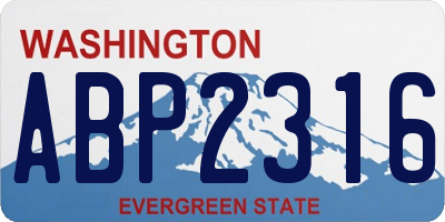 WA license plate ABP2316