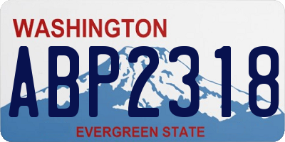 WA license plate ABP2318