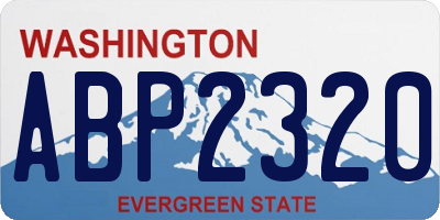 WA license plate ABP2320