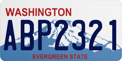 WA license plate ABP2321