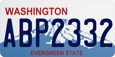 WA license plate ABP2332