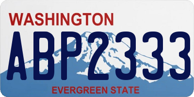 WA license plate ABP2333