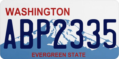 WA license plate ABP2335