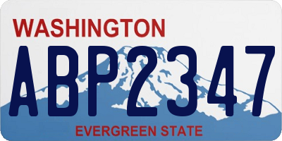 WA license plate ABP2347