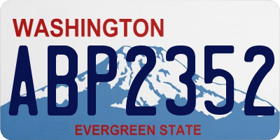 WA license plate ABP2352