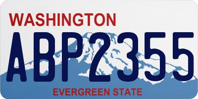 WA license plate ABP2355
