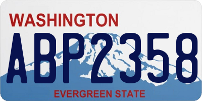 WA license plate ABP2358