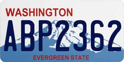 WA license plate ABP2362