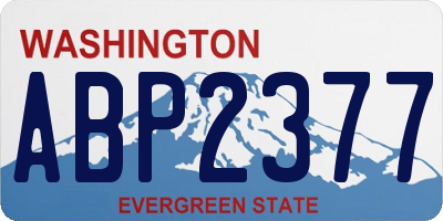 WA license plate ABP2377