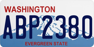 WA license plate ABP2380