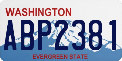 WA license plate ABP2381