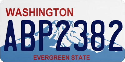 WA license plate ABP2382