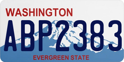 WA license plate ABP2383