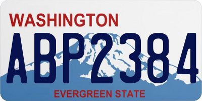 WA license plate ABP2384