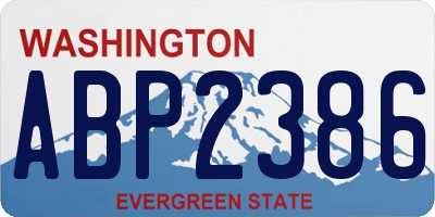 WA license plate ABP2386