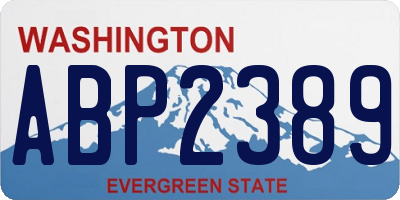 WA license plate ABP2389