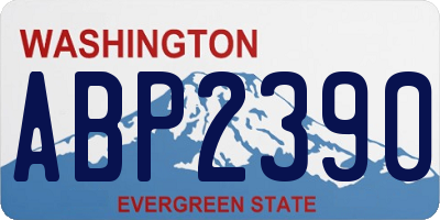 WA license plate ABP2390
