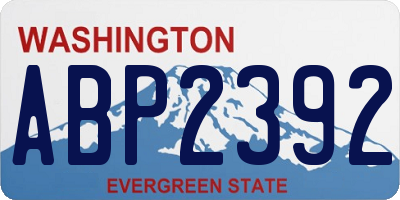 WA license plate ABP2392