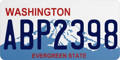 WA license plate ABP2398