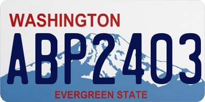 WA license plate ABP2403