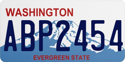 WA license plate ABP2454
