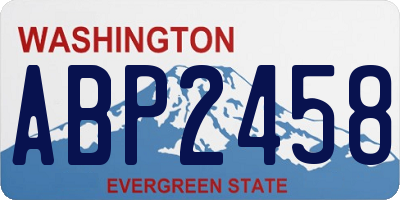 WA license plate ABP2458