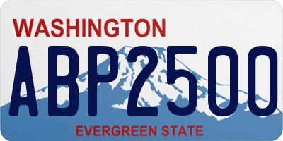 WA license plate ABP2500