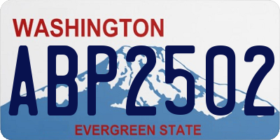 WA license plate ABP2502