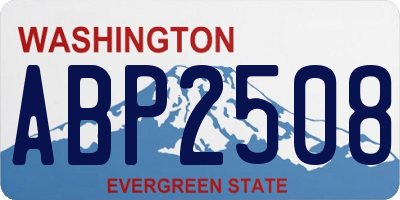 WA license plate ABP2508