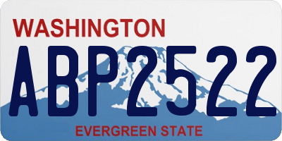 WA license plate ABP2522