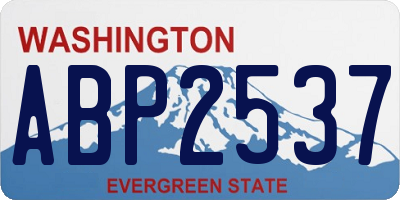 WA license plate ABP2537
